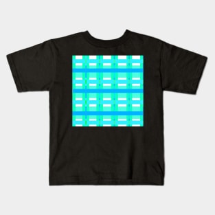 Teal Plaid Kids T-Shirt